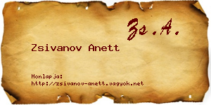 Zsivanov Anett névjegykártya
