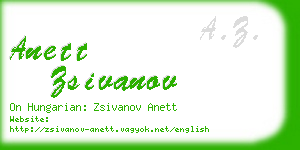 anett zsivanov business card